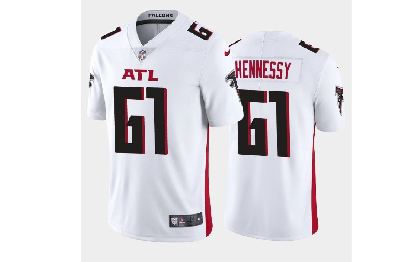 Men Atlanta Falcons #61 Matt Hennessy Nike White Player Game NFL Jersey